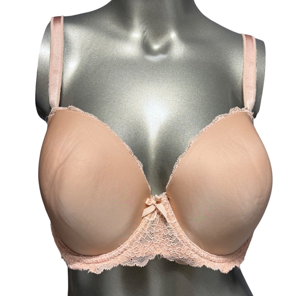 Victoria's Secret Lined Demi Underwire Bra Rose‎ Gold Lace 40C 413747-QC7